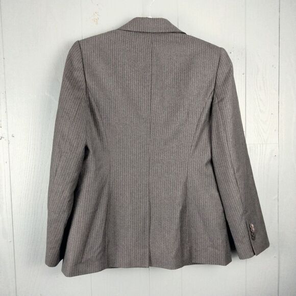 Vintage Brooks Brothers Blazer Womens 8 Brown Pinstripe 100% Wool Classic Nice - Picture 2 of 12